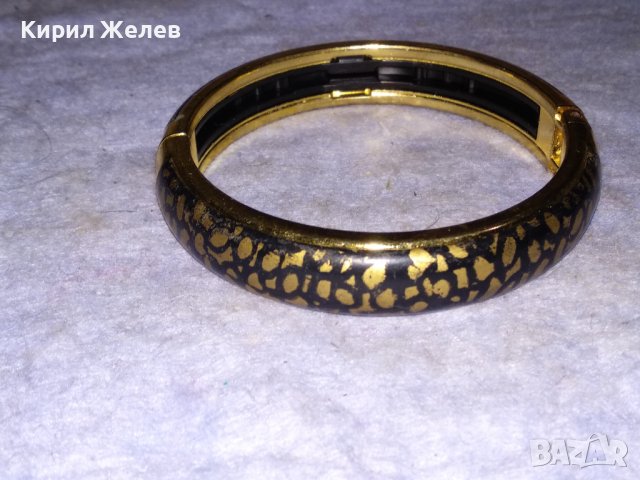 СТИЛНА МОДНА ДИЗАЙНЕРСКА ЗЛАТИСТА АРТ ГРИВНА СТОМАНЕНА РЪЧНО РИСУВАНА 38317