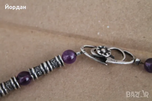 Дамско сребърно колие с аметист , снимка 6 - Други ценни предмети - 49798215