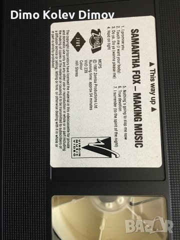 Samatha Fox VHS Видео Касета HiFi Stereo, снимка 4 - Други музикални жанрове - 41764940