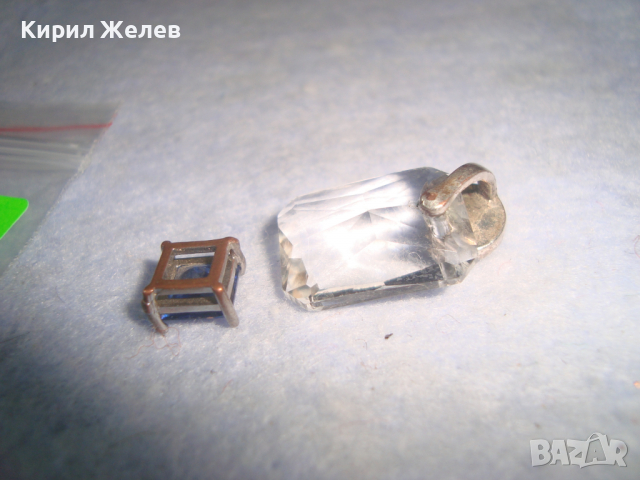 2 СТАРИ КРИСТАЛНИ АРТ ДЕКО МЕДАЛЬОНА РЪЧНА БИЖУТЕРСКА ИЗРАБОТКА БОХЕМСКИ и ПЛАНИНСКИ КРИСТАЛ 26183, снимка 5 - Антикварни и старинни предмети - 36248279