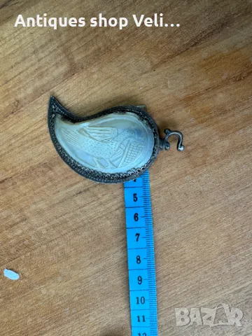 Сребърна пафта-единичка №6640, снимка 4 - Антикварни и старинни предмети - 49618816