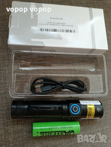 Силен УВ (UV) фенер с  365нм филтър, истинска черна светлина, НЕ излъчва виолетова 395нм., снимка 3 - Друго търговско оборудване - 53604153