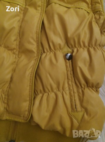 Жълт елек с ЕСТЕСТВЕН ПУХ, снимка 3 - Елеци - 38622100