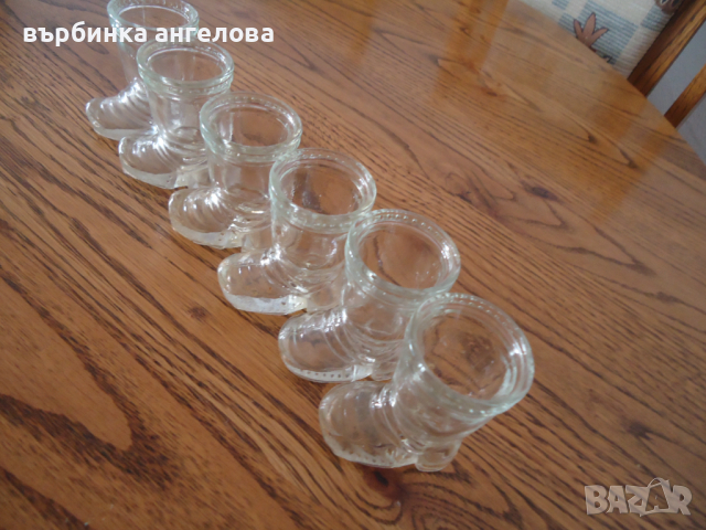 Стари германски чашки-ботуши за аперитив 6бр., снимка 1 - Антикварни и старинни предмети - 36325051