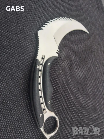 Дизайнерски карамбит Todd Begg с кания от телешки бланк, снимка 7 - Ножове - 50668417