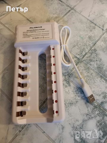 Зарядно за батерии АА и ААА, 8 портово, за 8 броя батерии, снимка 3 - Друга електроника - 35756750