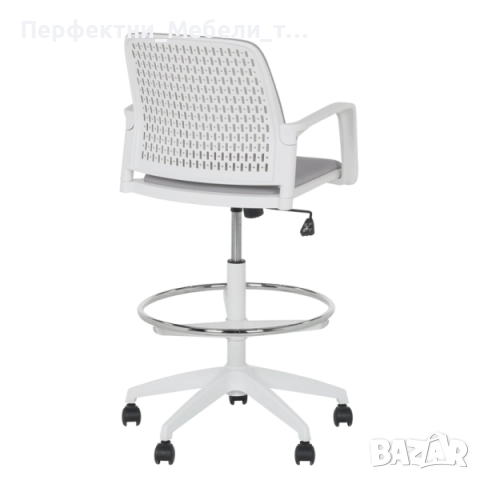 Бар кресло,висок работен стол с подлакътници,стол за рецепция,баров стол,стол с ринг за краката , снимка 2 - Столове - 52560116