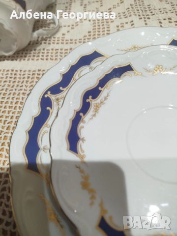 Баварски порцелнов сервиз за кафе MITTERTEICH BAVARIA 🍵🌹, снимка 8 - Сервизи - 52592542