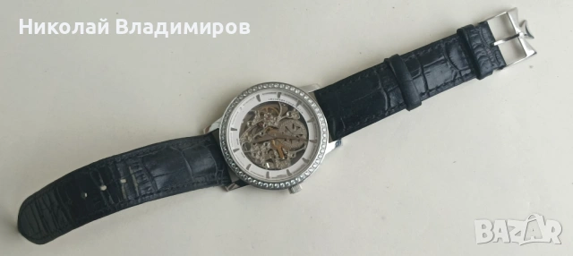 Скелетон часовник мъжки голям автоматичен механичен, снимка 2 - Мъжки - 53250208