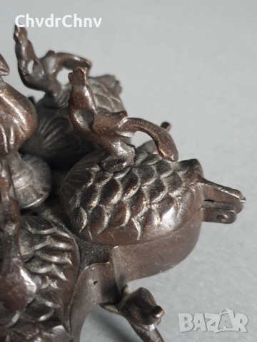 Kankavati Tilak/Индия 19ти век/стар индийски ритуален бронзов съд-кутийка за подправки, снимка 8 - Други ценни предмети - 52897521