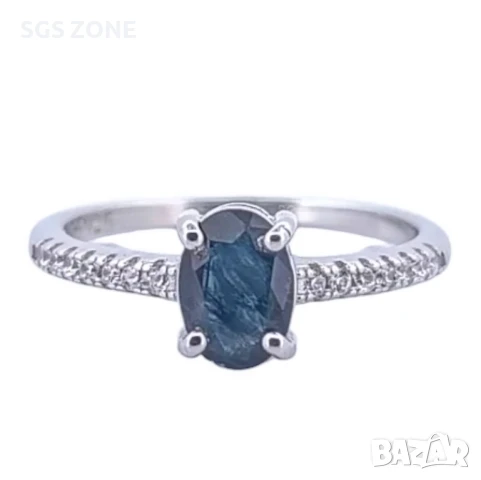 СРЕБЪРЕН ПРЪСТЕН С РУБИН, САПФИРИ, ИЗУМРУДИ , снимка 6 - Пръстени - 51116166