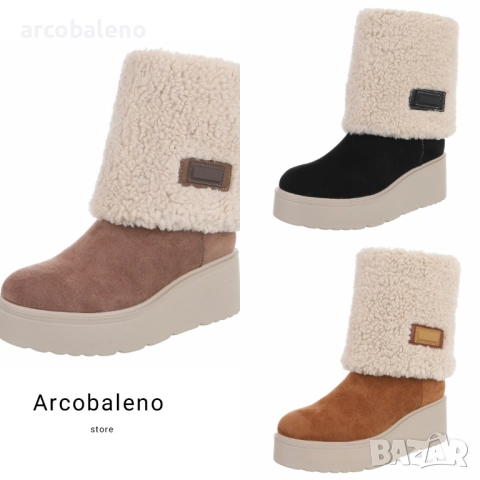 Дамски зимни боти до глезена, 3цвята 