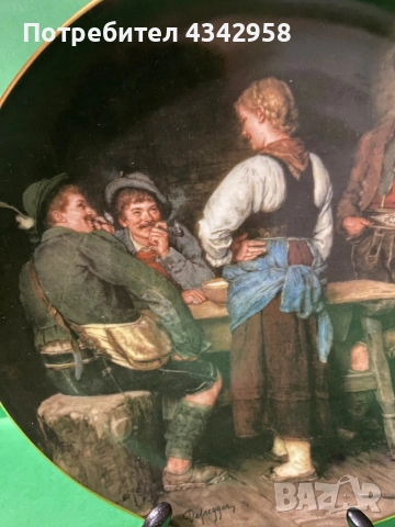 Декоративна колекционерска порцеланова чиния – Lilien Porzellan, 1988 г.  , снимка 2 - Антикварни и старинни предмети - 53427616