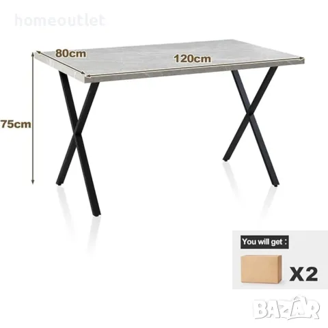 ПРОМОЦИЯ Трапезна маса CLIPOP C-B-DT-D0195DGY, снимка 3 - Маси - 47431535