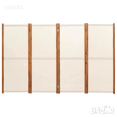 vidaXL Параван за стая, 4 панела, кремавобял, 280x180 cм, снимка 4 - Паравани - 56146859