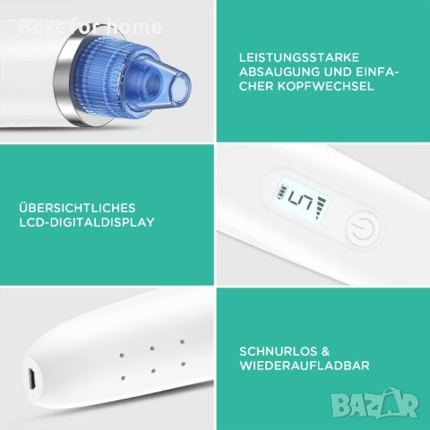 VOYOR BR510 Уред за почистване на пори,Прахосмукачка 6-в-1,LCD дисплей, снимка 3 - Други - 40433619