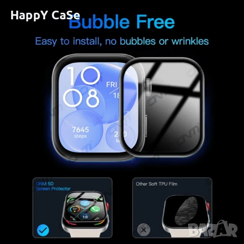 Huawei Watch Fit 4 / 4 Pro / Fit 3 / 5D Извит протектор за цял екран, снимка 10 - Смарт гривни - 45839567