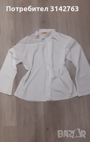 Нова бяла риза с отворено рамо. XL/XXL, снимка 4 - Ризи - 55948090