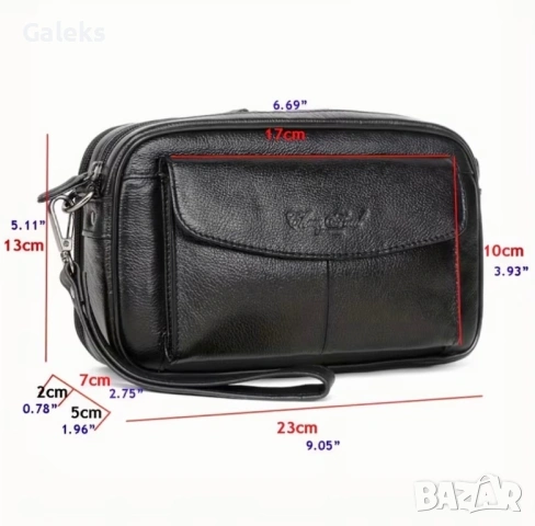 Мъжки стилни и удобни ръчни кожени чантички тип Борсета /Черни и кафяви!, снимка 8 - Чанти - 53657481