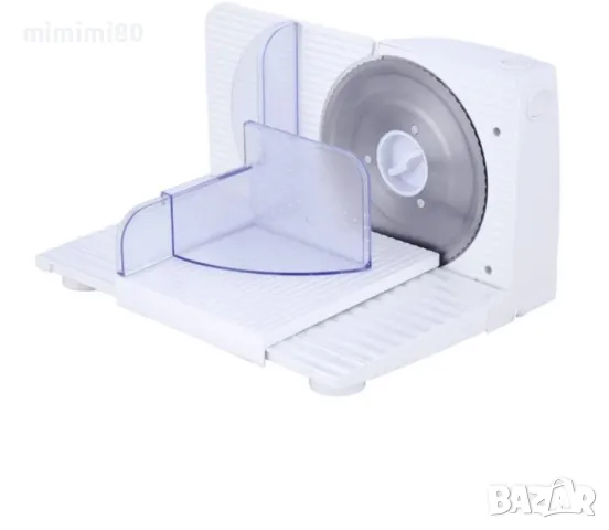 Колбасорезачка Rosberg R51990A, 150W, Стоманено острие 15 см, Дебелина от 0-15 мм, Бял