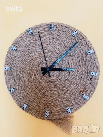 Арт стенен часовник Casa Decorator – дърво & въже, ръчна изработка, снимка 12 - Стенни часовници - 39958519