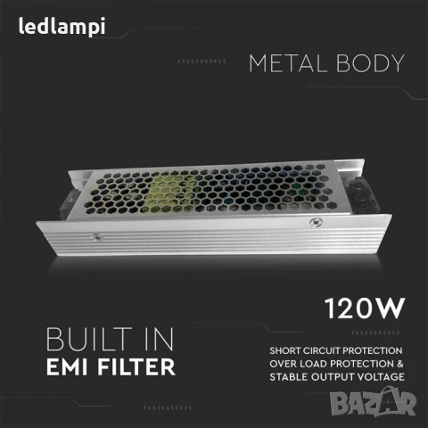 LED Захранване SLIM 120W 12VDC 10A, снимка 2 - Лед осветление - 50618632
