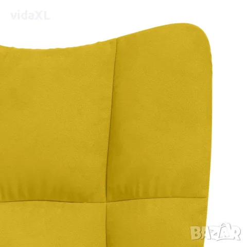 vidaXL Релакс стол, горчица жълто, кадифе, снимка 6 - Дивани и мека мебел - 56146841