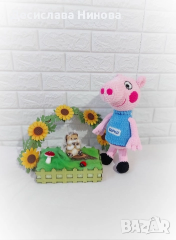 Пепа пиг-ръчна изработка, снимка 5 - Плюшени играчки - 52973296