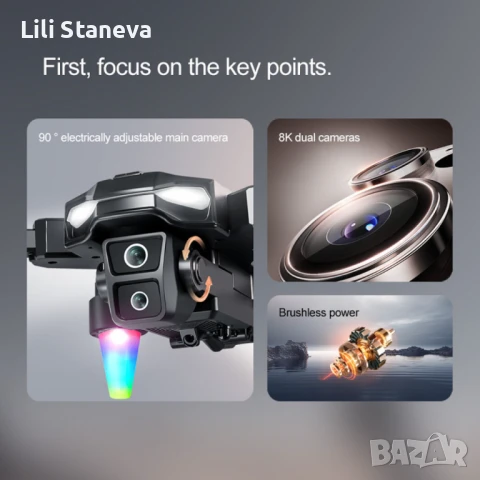 8K Дрон A22, с двойна ESC камера и вграден екран. , снимка 3 - Дронове и аксесоари - 51110381