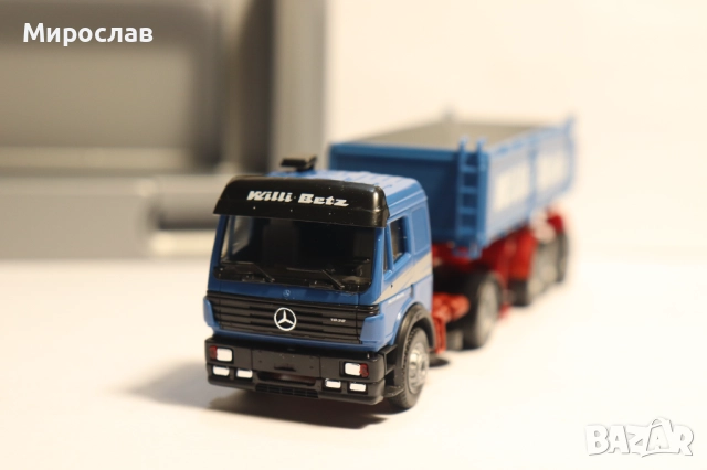 HERPA 1:87 H0 MERCEDES WILLI BETZ ГОНДОЛА САМОСВАЛ КАМИОН, снимка 4 - Колекции - 52966680