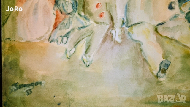Султана Суружон - прекрасен акварел от голямата Българска художничка. , снимка 4 - Картини - 53588417