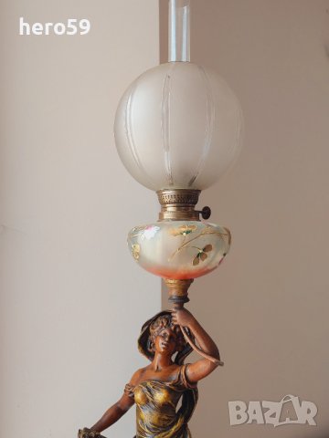 Антикварна газена лампа -19 век., снимка 5 - Антикварни и старинни предмети - 40050782