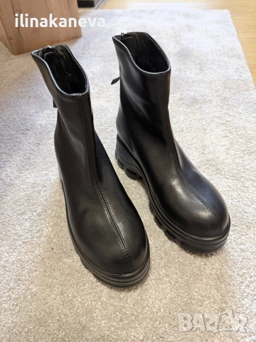Кожени дамски боти, снимка 2 - Дамски боти - 53620656