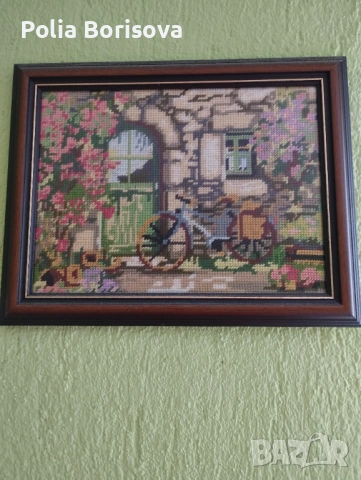 Продавам гоблените Малката Мадона и къща с колелото, снимка 2 - Гоблени - 53300058