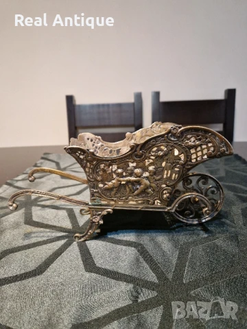 Уникална антикварна Викториянска сребърна стойка поставка за вино , снимка 5 - Антикварни и старинни предмети - 50930225