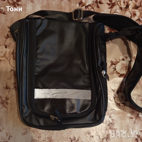 HENSON & HENSON Оригинал Нова Кожена Мъжка Чанта 