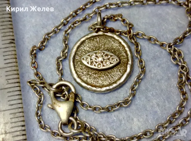 Стар ДВУСТРАНЕН РЕЛИГИОЗЕН СРЕБЪРЕН МЕДАЛЬОН КОЛИЕ СРЕБРО 925 РЪЧНА РЯДКА АРТ РАБОТА с ЦИРКОНИ 49923, снимка 9 - Антикварни и старинни предмети - 49346340
