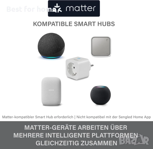 Smart контакт Sengled Matter работи с Alexa, незабавно сдвояване, снимка 5 - Друга електроника - 51668157