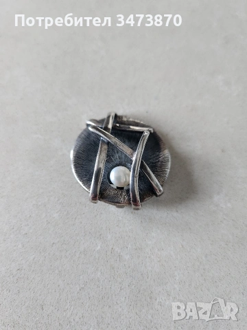 Сребърен комплект с перла, снимка 2 - Бижутерийни комплекти - 53326697