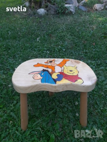 Ръчна изработка дървени трикраки столчета, снимка 6 - Столове - 42130253