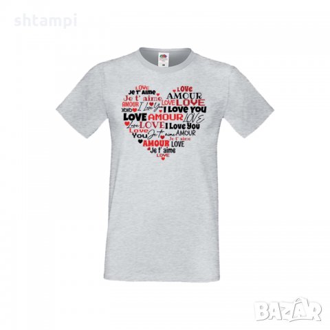 Мъжка тениска Свети Валентин Love Word Heart, снимка 3 - Тениски - 35715753