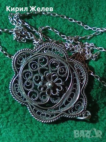 19 ВЕК СТАРИНЕН ФИЛИГРАНЕН СРЕБЪРЕН МЕДАЛЬОН и ВЕРИЖКА СРЕБРО 950 ФИНА РЪЧНА МАЙСТОРСКА РАБОТА 25884, снимка 6 - Антикварни и старинни предмети - 34852175