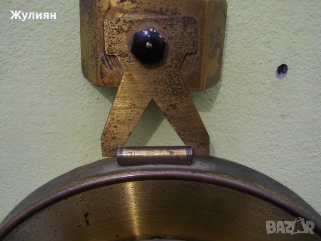  КОЛЕКЦИОНЕРСКИ СТАР СТЕНЕН ЧАСОВНИК ГДР БРОНЗ UPG HALLE DDR , снимка 3 - Антикварни и старинни предмети - 40382302