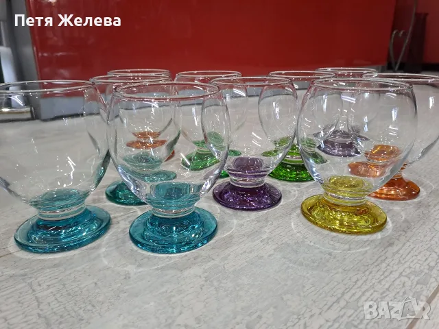 Чаши със цветно дъно-250мл 