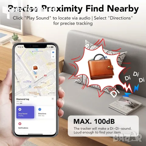 AirTag Тракер за проследяване ЕърТаг за Iphone, снимка 9 - Аксесоари за Apple - 56285732