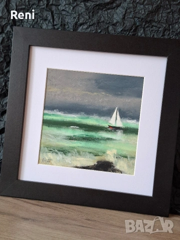 Преди буря, пастелна картина, оригинал, снимка 3 - Картини - 53845813