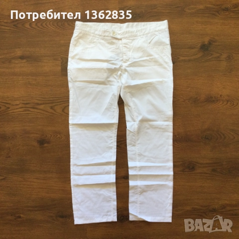 НОВ оригинални мъжки бял летен тънък панталон PRADA размер 52 / L, снимка 4 - Панталони - 52573004