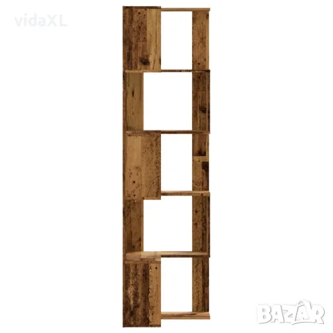 vidaXL Ъглова етажерка 5 нива старо дърво 50x50x179 см инженерно дърво, снимка 5 - Етажерки - 56148183