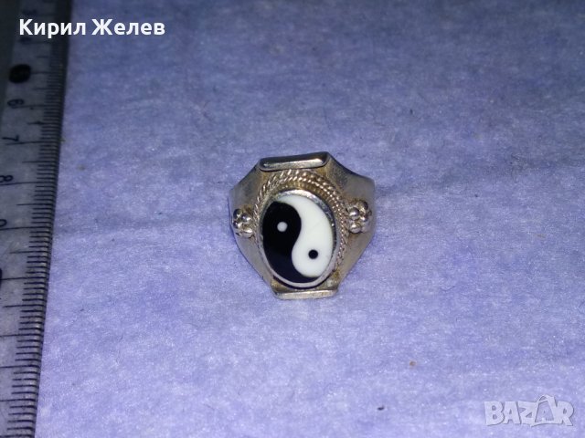 ИН и ЯН Емайлиран СРЕБЪРЕН ПРЪСТЕН ВИСОКА ПРОБА СРЕБРО Стара ХУДОЖЕСТВЕНА РЪЧНА ИЗРАБОТКА 38434, снимка 15 - Антикварни и старинни предмети - 41387553