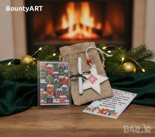 Детска Коледно чувалче- магнит и късметче, снимка 2 - Коледни подаръци - 52671551